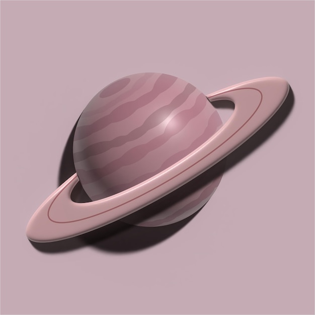 Clay art sonnensystem 3d-vektor saturn