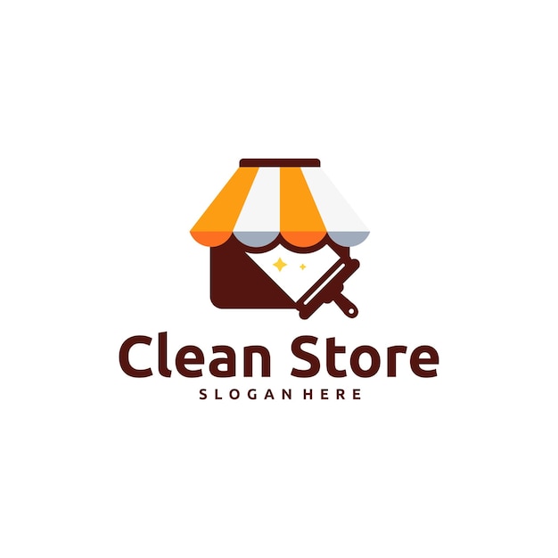 Clean store-logo entwirft konzeptvektor logo-designs für den reinigungsservice