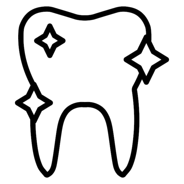 Clean Tooth-Vektor-Symbol-Illustration des Ikonensets für Zahnpflege