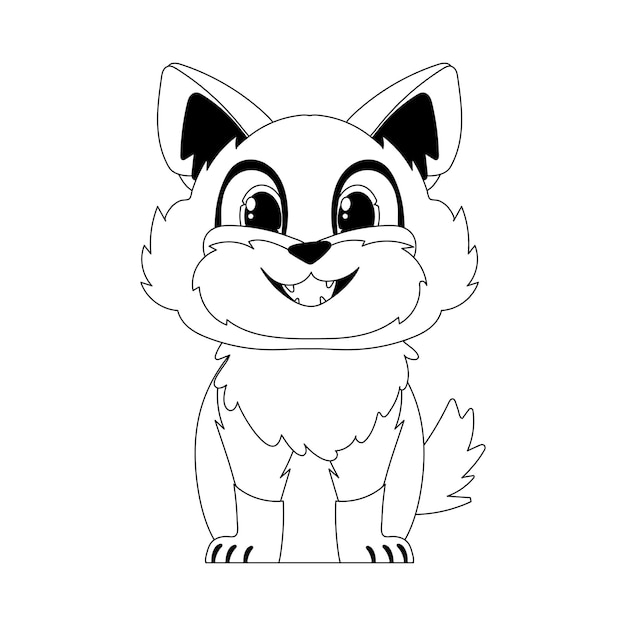 Clevere Katze in einer Organisation, erstaunlich für Malbücher für Kinder. Vektorillustration im Cartoon-Stil