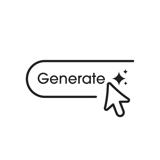 Click the button to generated AI AI tool for Creating images videos audio search and data by AI Artificial intelligence symbol element for apps and web Vector illustration