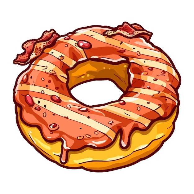 Clip-art-illustration mit ahorn-bacon-donut