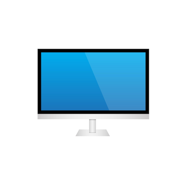 Clip-Art von Monitor-LCD mit silbernem Rahmen