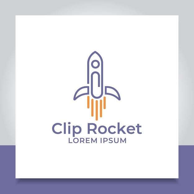 Clip-rakete logo-design geschäftspapier