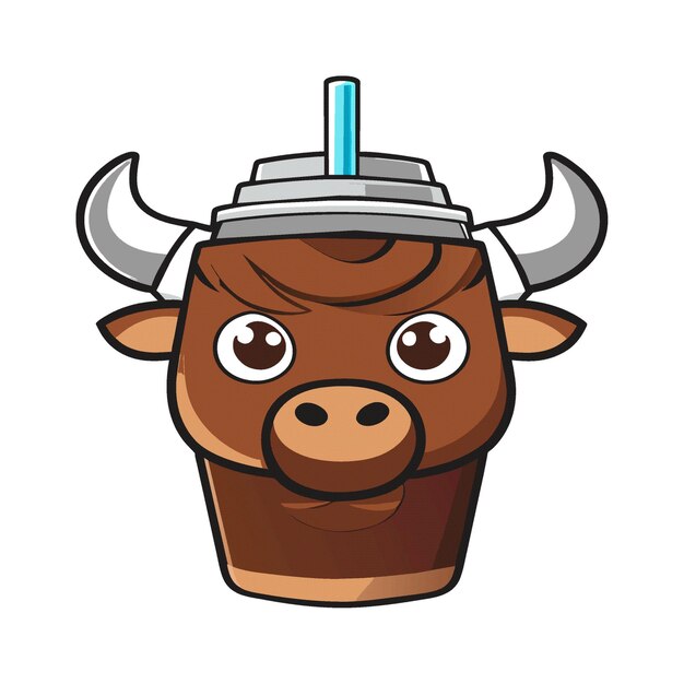 Vektor clipart-kunstwerk stier-maskottchen-smoothie 103