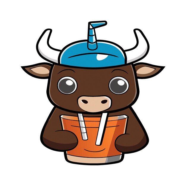 Vektor clipart-kunstwerk stier-maskottchen-smoothie 431