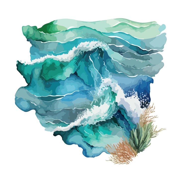Vektor clipart von meereswellen isolierte vektorillustration