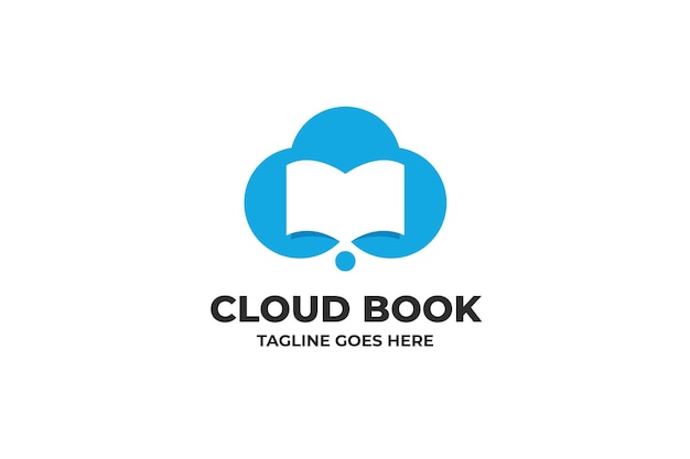 Cloud Book Library Digital Saving Business Logo-Vorlage