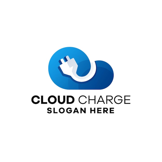 Cloud charge gradient logo vorlage