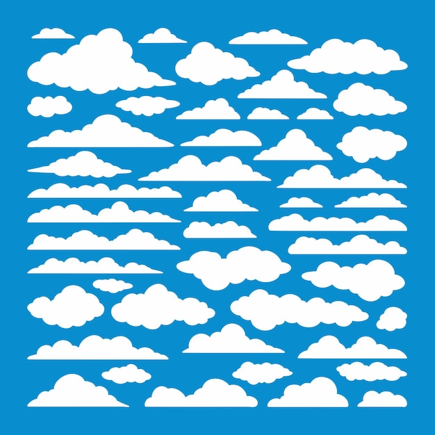 Vektor cloud-clipart-vektor-satz flache design-sammlung