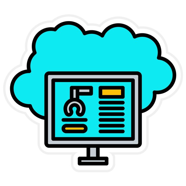 Cloud-Computing-Icon-Vektorbild kann für künstliche Intelligenz verwendet werden