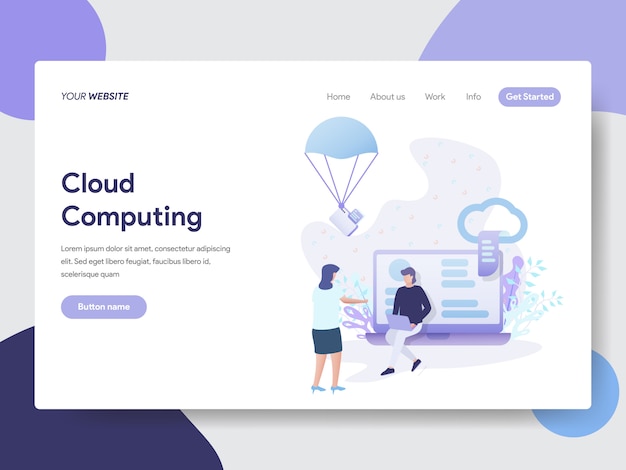 Vektor cloud-computing-illustration für webseiten