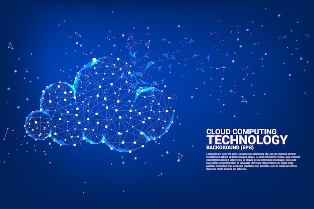 Cloud-Computing-Netztechnologie-Polygonpunkt verbundene Linie mit Ikone