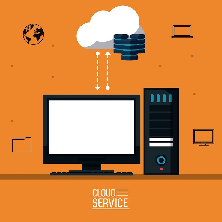 Vektor cloud-computing-service-symbol vektor-illustration-grafik-design
