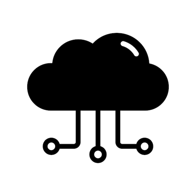 Cloud-Computing-Zeichensymbol, Vektor-Glyphen-Farbsymbol