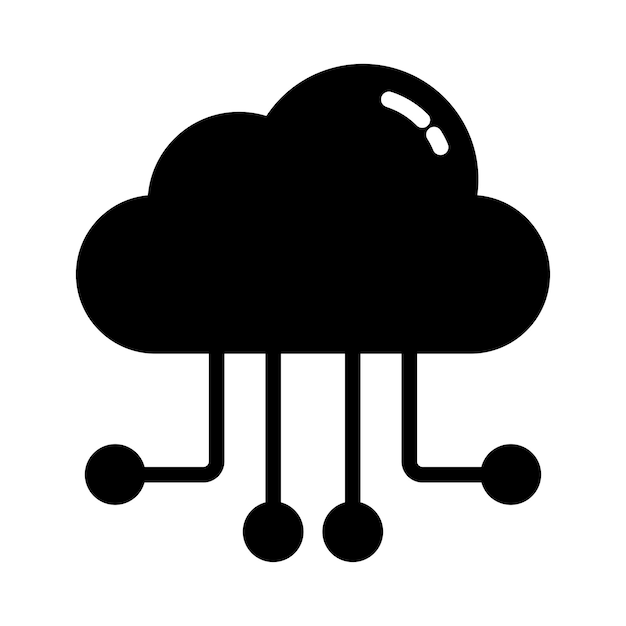 Cloud-Computing-Zeichensymbol, Vektor-Glyphen-Farbsymbol