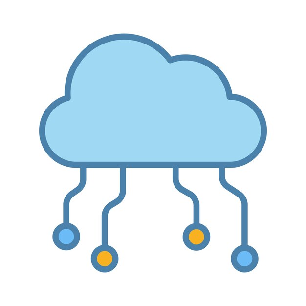 Cloud-Computing-Zeichensymbol, Vektor-Glyphen-Farbsymbol