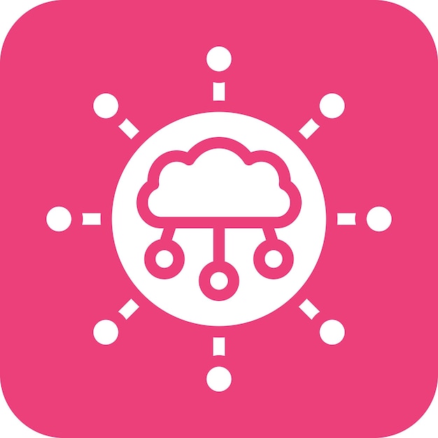 Cloud Connection-Vektor-Symbol-Illustration des Web-Hosting-Ikonensets