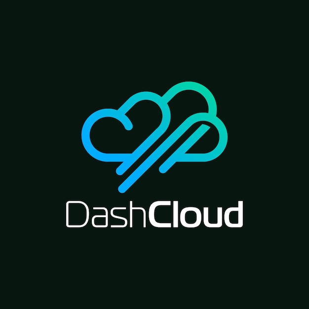 Cloud dash fast idea symbollinie umriss logo design