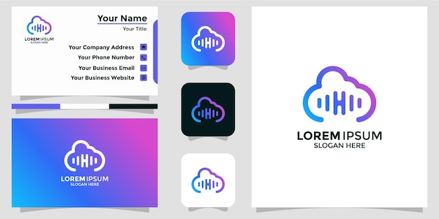 Cloud-design-logo und branding-karte