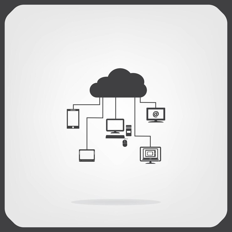 Vektor cloud-download-markt-symbol vektor-illustration auf grauem hintergrund eps 10