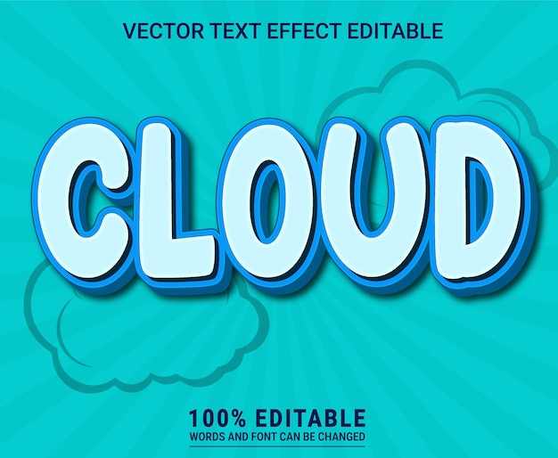 Cloud editierbarer texteffekt eps vektor