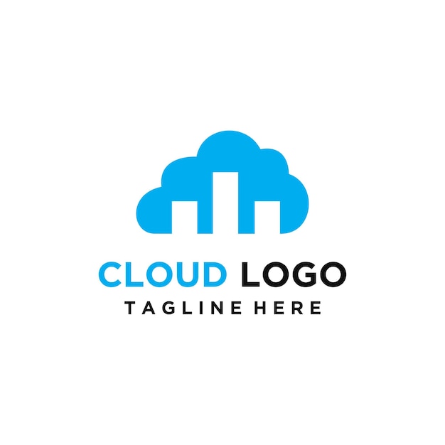 Cloud-Gebäude-Logo-Icon-Design-Vorlage-Vektor-Illustration