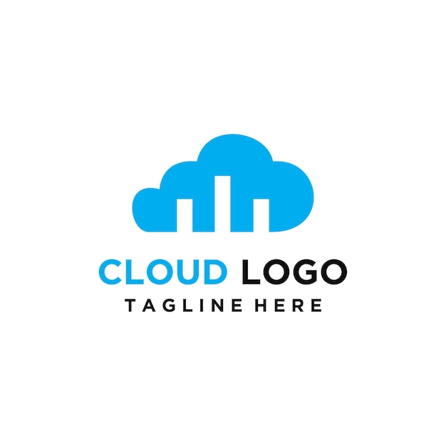 Cloud-Gebäude-Logo-Icon-Design-Vorlage-Vektor-Illustration
