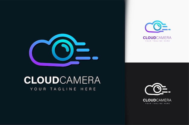 Cloud-kamera-logo-design mit farbverlauf