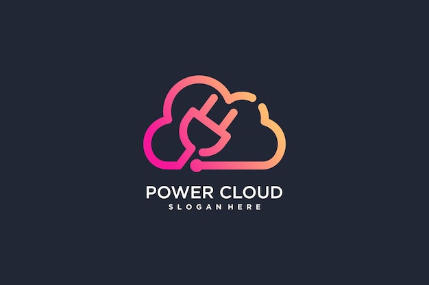 Cloud-logo-design mit moderner kreativer konzeptidee