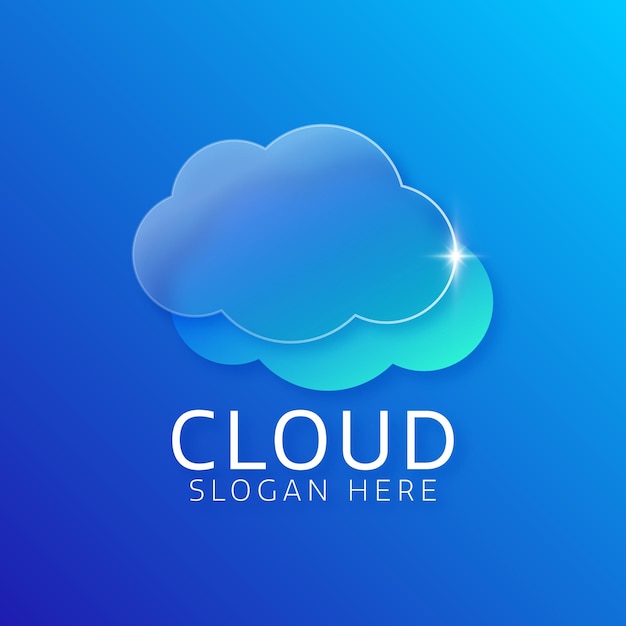 Cloud-Logo-Glas-Morphismus-Vektor-Illustration