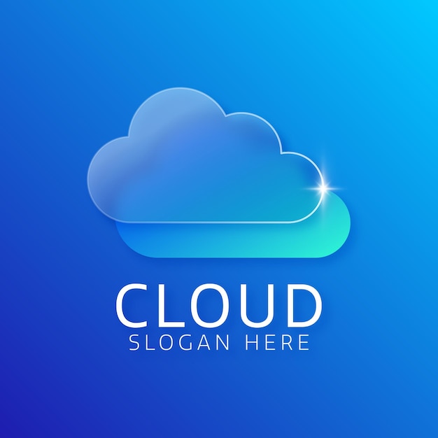 Cloud-Logo-Glas-Morphismus-Vektor-Illustration