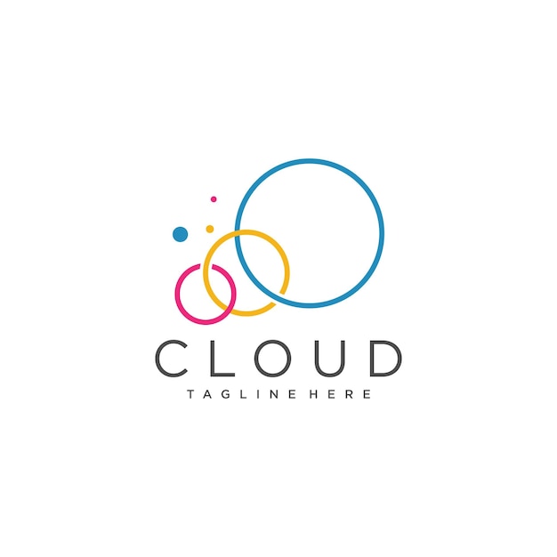 Cloud-logo mit kreativem design-premium-vektor