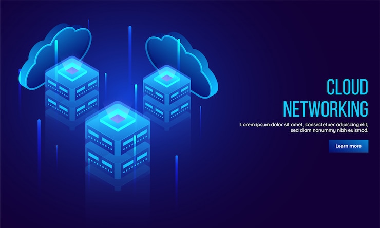 Vektor cloud networking-zielseite
