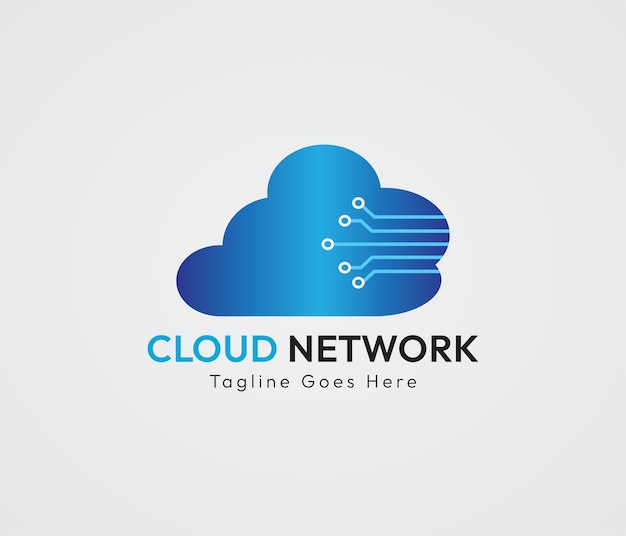 Vektor cloud-netzwerk-logo geschäftsvorlage technologie-logo mit wolken