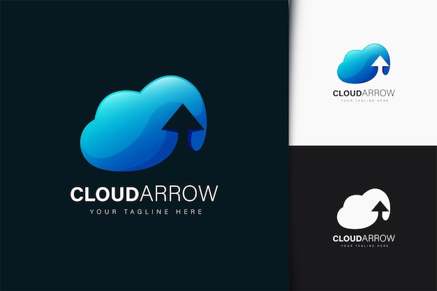 Cloud-Pfeil-Logo-Design mit Farbverlauf
