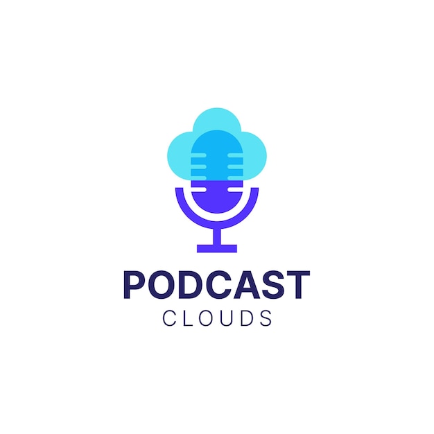 Cloud-podcast-logo-vorlagenvektor