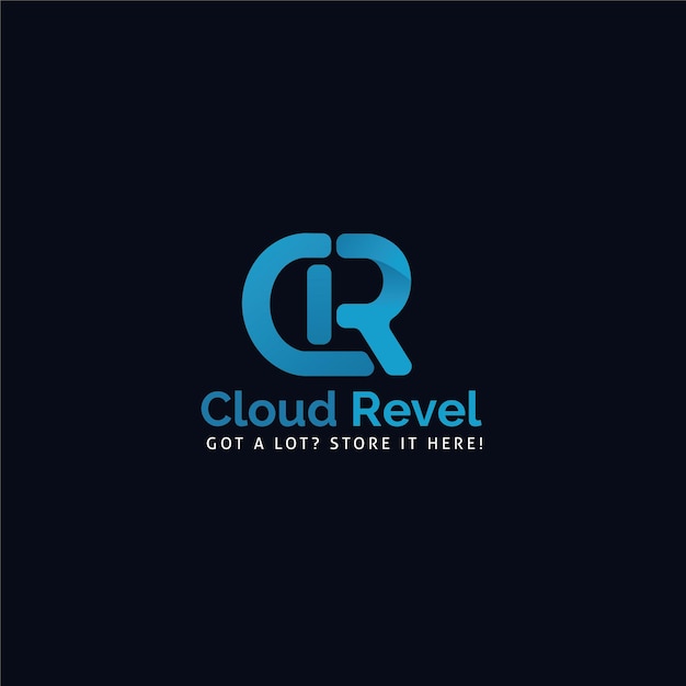 Vektor cloud revel, c- und r-buchstabe cloud storage-logo