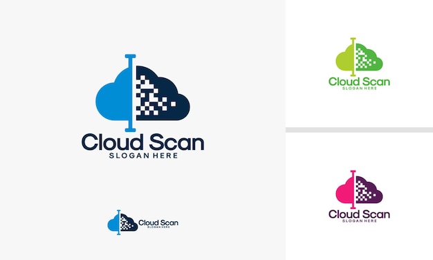 Cloud-scan-logo-vorlage, online-scan-logo-designs-vektor