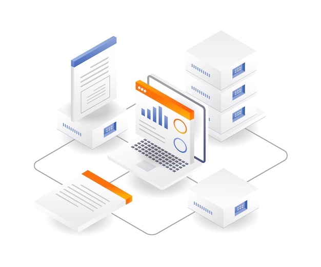 Cloud-Server für die Computerprozessanalyse der Netzwerkdokumentendatenbank