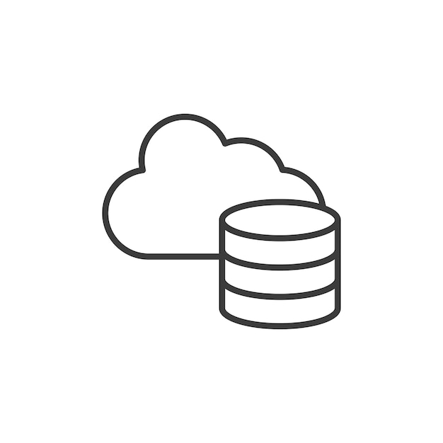 Cloud-Server-Linie-Symbol isoliert auf weißem Hintergrund