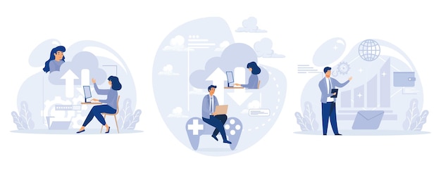 Cloud-Service-Konzept Cloud Collaboration Online-Gaming-Plattform