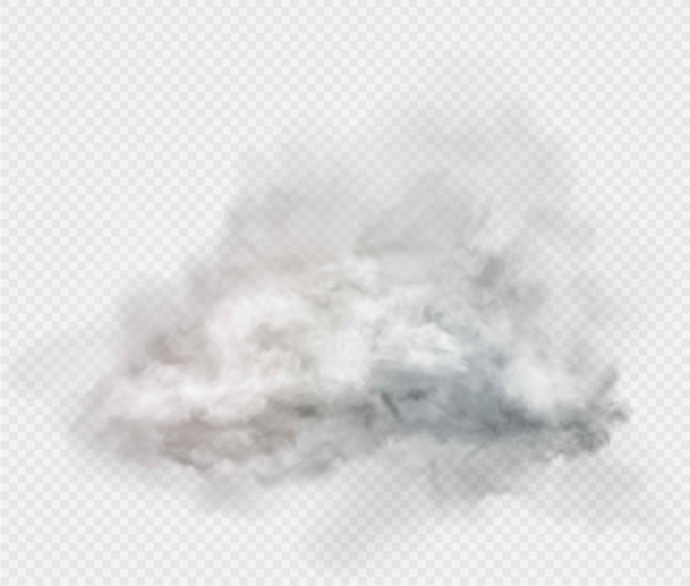 Cloud-Set und Rauch auf transparentem Hintergrund isoliert