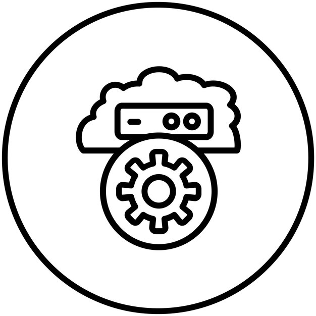 Cloud Setting-Vektor-Symbol-Illustration des Ikonensets für Cloud Computing