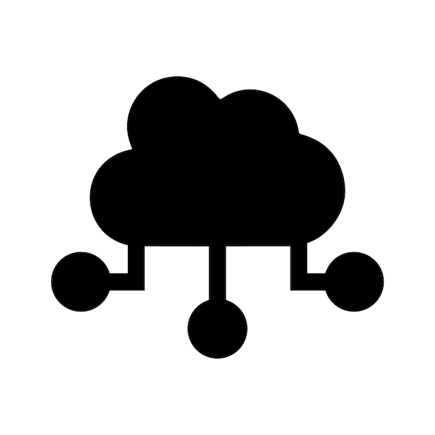 Cloud-Speicher-Big-Data-Symbol Schwarze Vektorgrafiken