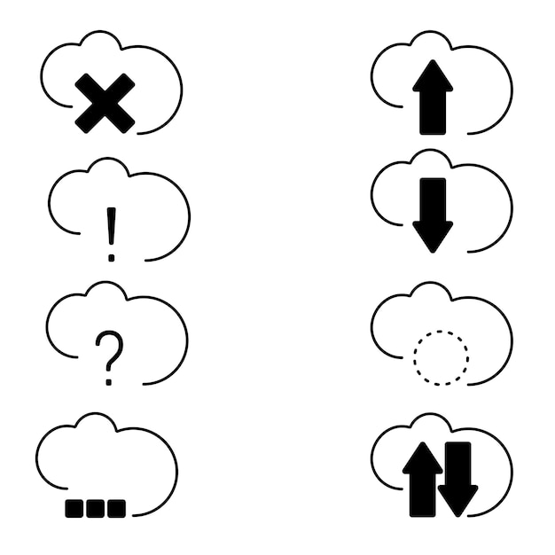 Cloud-Speicher-Icons Set Vektor