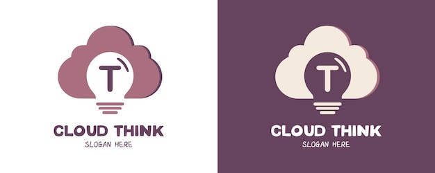 Cloud Think Logo Design mit Buchstaben T