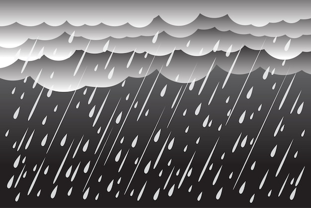 Cloud- und Regenzeit-Vektor-Design-Illustration