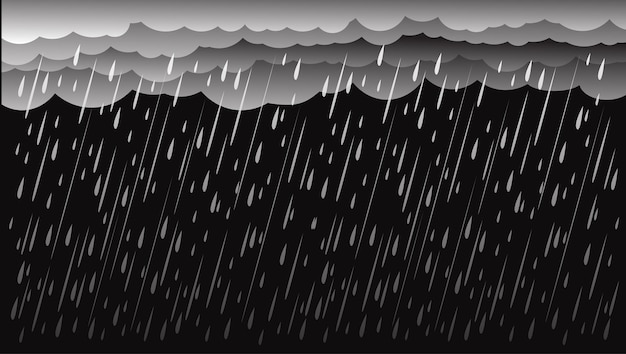 Cloud- und Regenzeit-Vektor-Design-Illustration