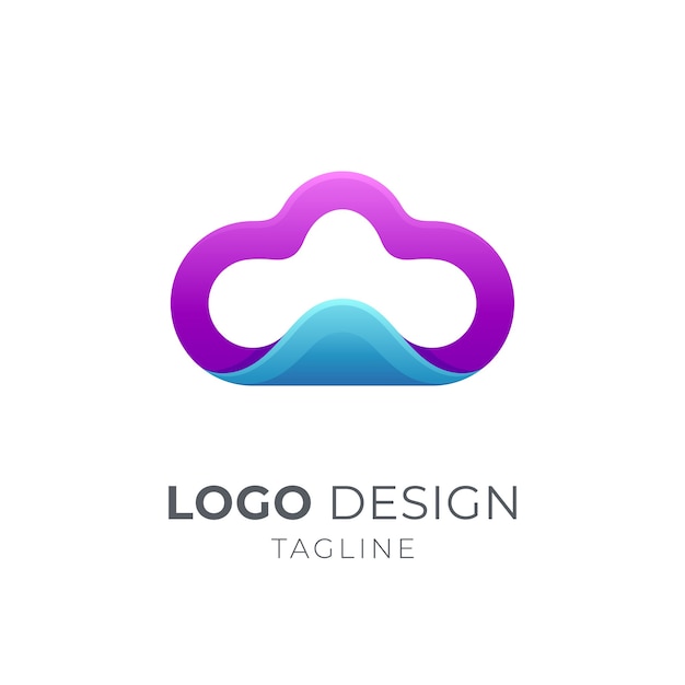 Vektor cloud- und wave-logo-design